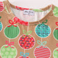 Green christmas ornaments print dress