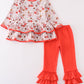 Red nutcracker girl pants set