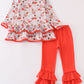 Red nutcracker girl pants set