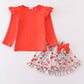 Red nutcracker girl skirt set