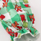 Green grinch print plaid ruffle girl gown