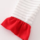 Red christmas santa claus applique stripe girl romper