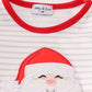 Red christmas santa claus applique stripe girl bloomer set