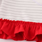 Red christmas santa claus applique stripe girl bloomer set