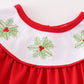 Red christmas holly embroidery girl bubble