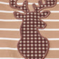 Brown stripe antler applique boy romper