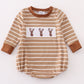 Brown stripe antler embroidery boy bubble