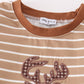 Brown stripe antler embroidery boy set