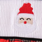 Red christmas santa embroidery smocked plaid boy bishop romper