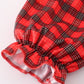 Red christmas santa embroidery smocked plaid bishop dress