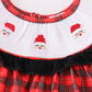 Red christmas santa embroidery smocked plaid bishop girl set