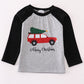 Christmas car tree print boy top