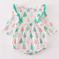 Green christmas tree print ruffle bubble