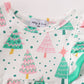 Green christmas tree print ruffle bubble