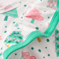 Green christmas tree print ruffle bubble