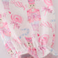 Pink nutcracker print girl ruffle gown