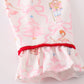 Red nutcracker print ruffle girl pajamas set