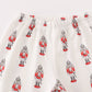 Red nutcracker print ruffle boy pajamas set