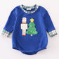 Blue christmas nutcracker french knot boy bubble