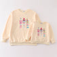 Yellow nutcracker embroidery mom&me fleece sweatshirt