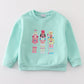 Mint nutcracker embroidery mom&me fleece sweatshirt