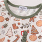 Merry christmas print girl pajamas set