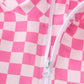 Pink checkered girl pullover