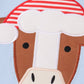 Blue christmas cow applique girl set