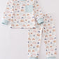 Watercolor rainbow print boy pajamas set