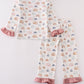 Watercolor rainbow print girl pajamas set