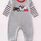 Grey farm applique boy romper