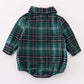 Green plaid boy button down bubble