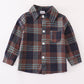 Brown plaid boy button down shirt