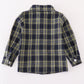 Navy plaid boy button down shirt