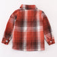 Rust plaid boy button down shirt