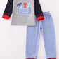 Grey toolbox applique boy set