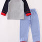 Grey toolbox applique boy set