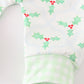 Green christmas holly print boy romper