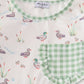 Sage duck print girl pajamas set