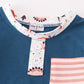 Navy dinosaur print boy set