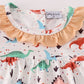 Pink dinosaur print girl set