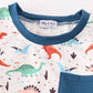 Navy dinosaur print boy pajamas set