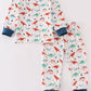 Navy dinosaur print boy pajamas set