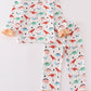 Pink dinosaur print girl pajamas set