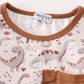 Brown dinosaur print girl set