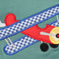 Green plane applique boy top