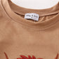 Brown cow applique boy top