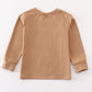 Brown cow applique boy top