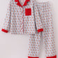 Blue christmas santa claus men pajamas set