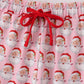 Pink christmas santa claus print women pajamas pants